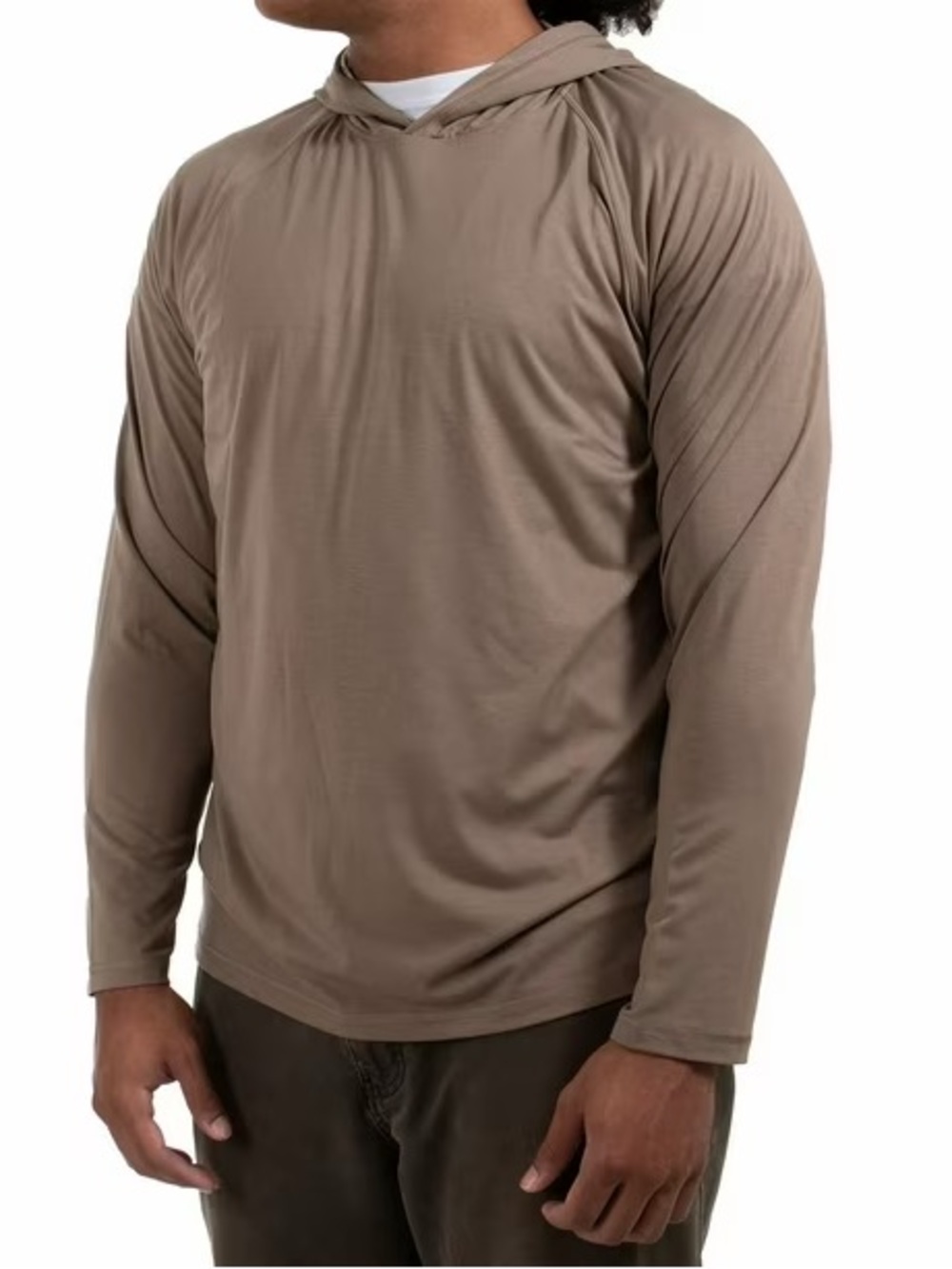 habit Men's Lightweight Hooded Long-Sleeve Shirt - Taupe